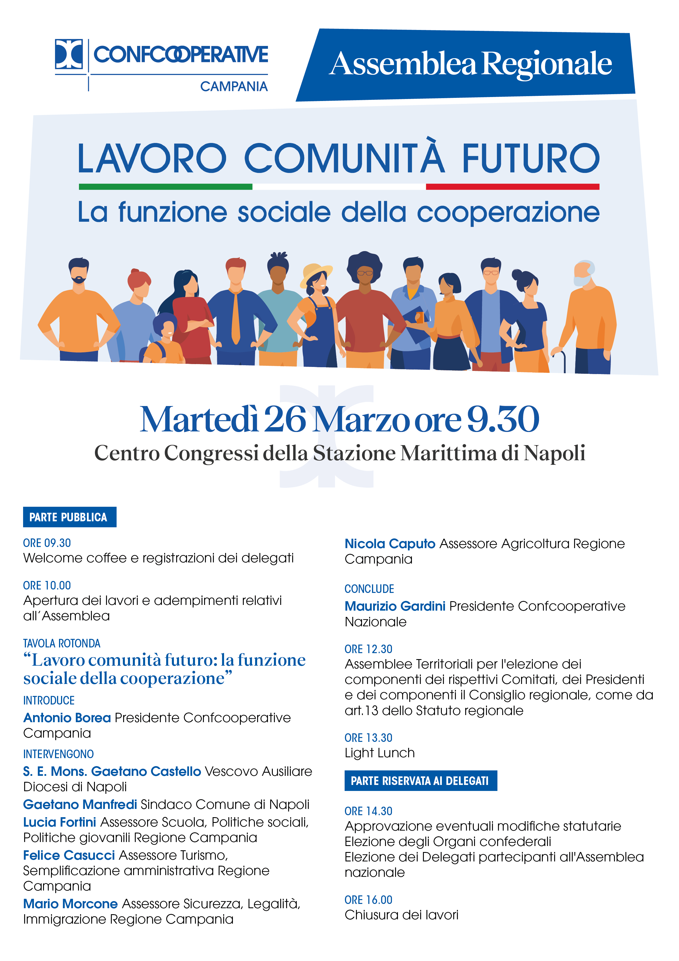 Assemblea di Confcooperative Campania, per il rinnovo delle cariche sociali.